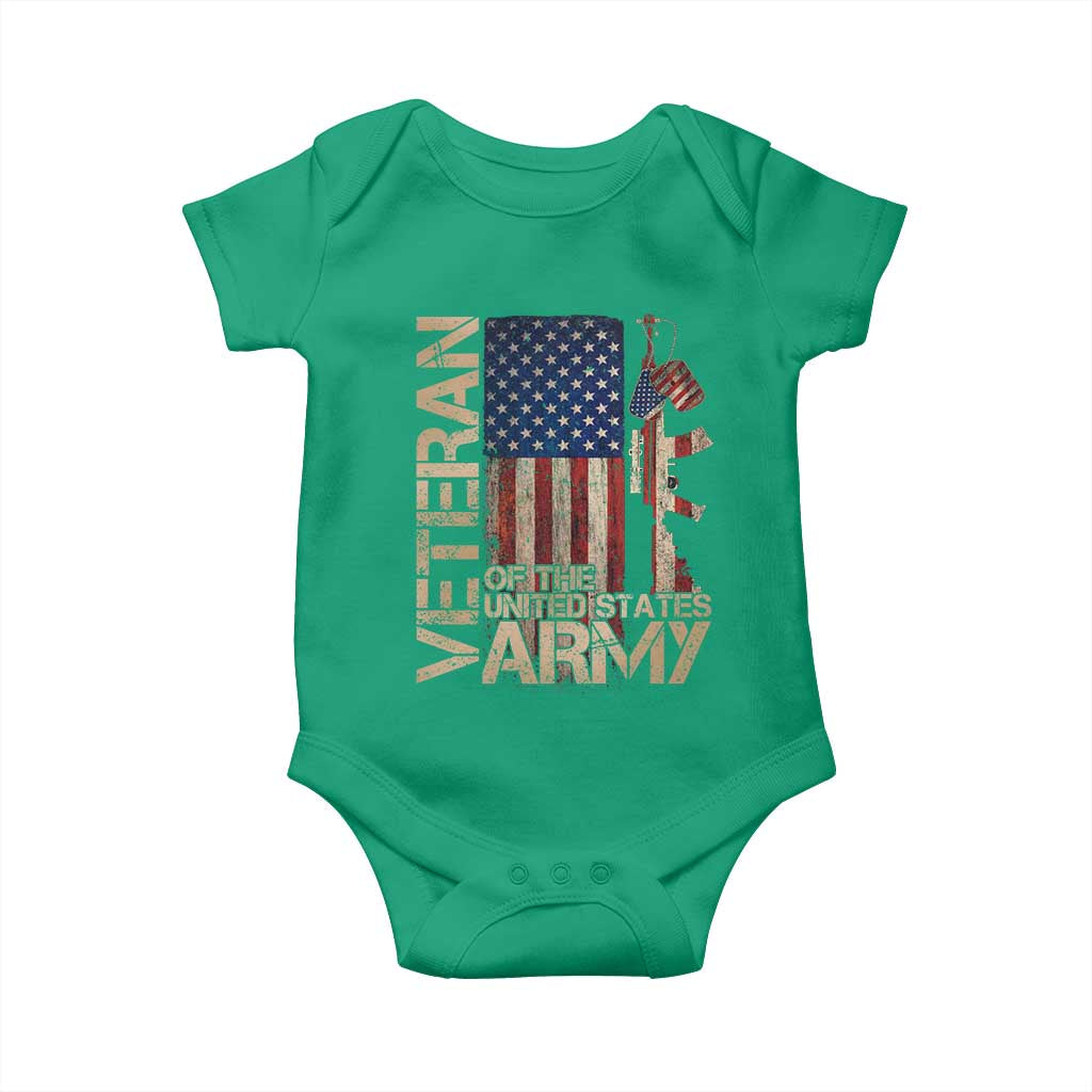 Veteran Of The United States Baby Onesie Army US Flag Veteran Patriotic TS10 Irish Green Print Your Wear