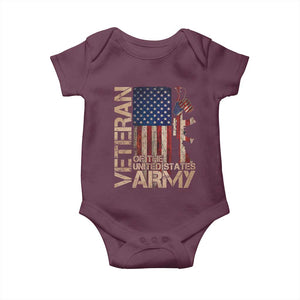 Veteran Of The United States Baby Onesie Army US Flag Veteran Patriotic TS10 Maroon Print Your Wear