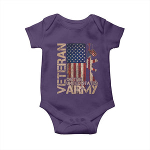 Veteran Of The United States Baby Onesie Army US Flag Veteran Patriotic TS10 Purple Print Your Wear