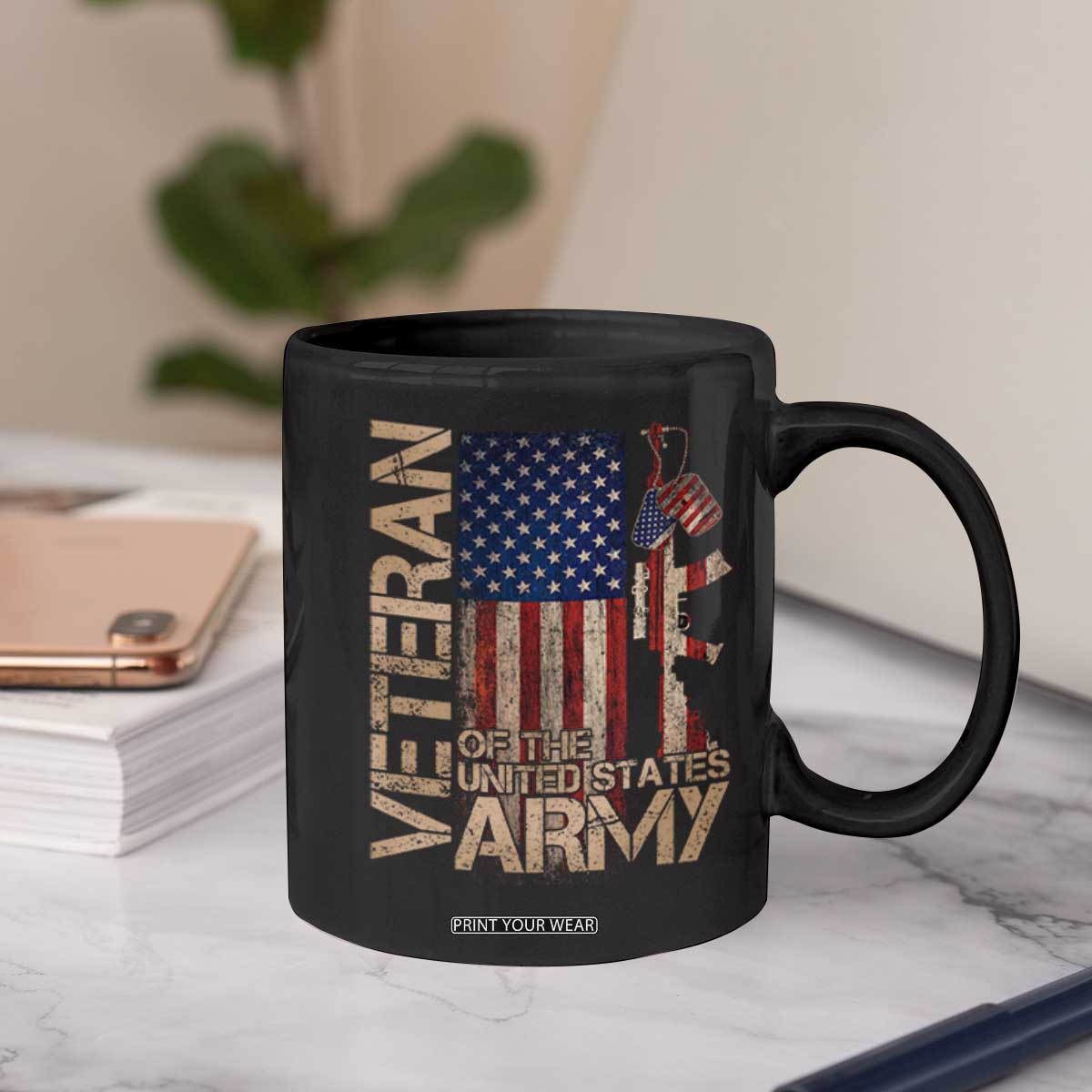 Veteran Of The United States Coffee Mug Army US Flag Veteran Patriotic TS10 Print Your Wear