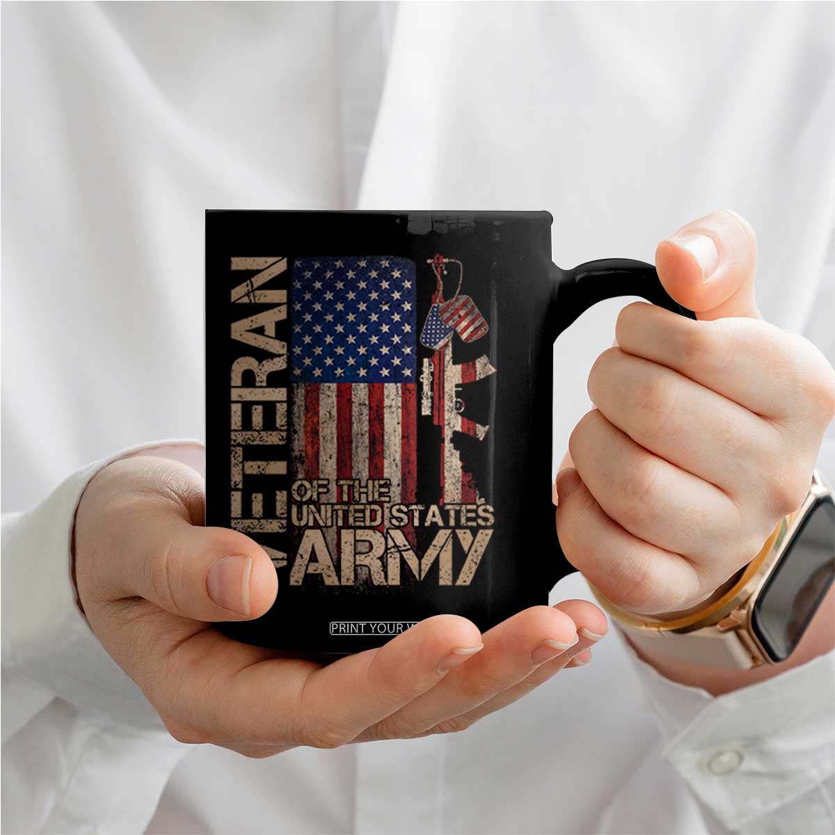 Veteran Of The United States Coffee Mug Army US Flag Veteran Patriotic TS10 Print Your Wear