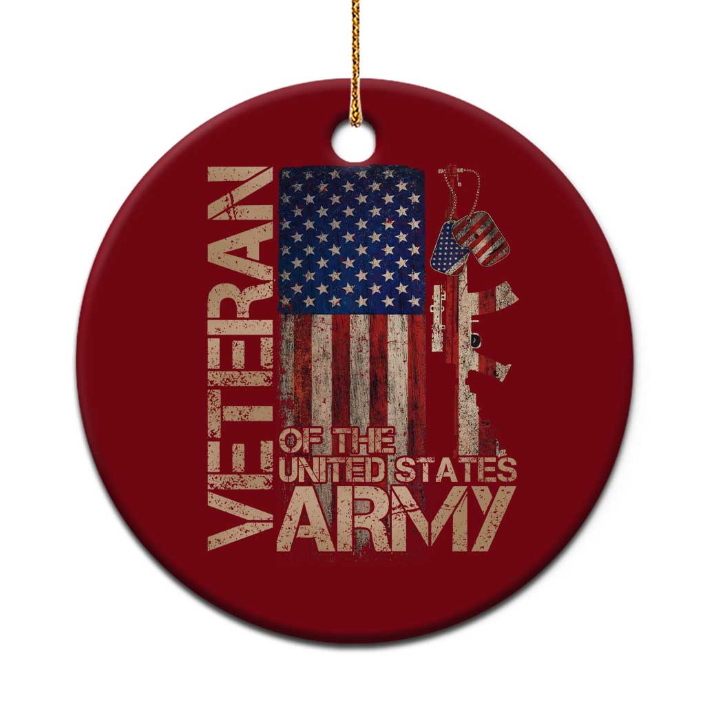 Veteran Of The United States Ceramic Ornament Army US Flag Veteran Patriotic TS10 1pc Red Print Your Wear