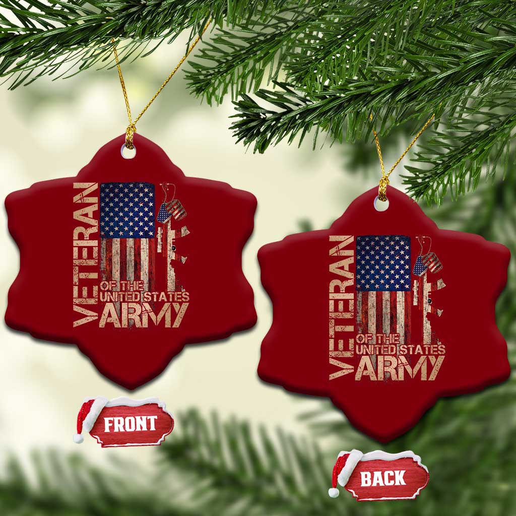 Veteran Of The United States Ceramic Ornament Army US Flag Veteran Patriotic TS10 Print Your Wear