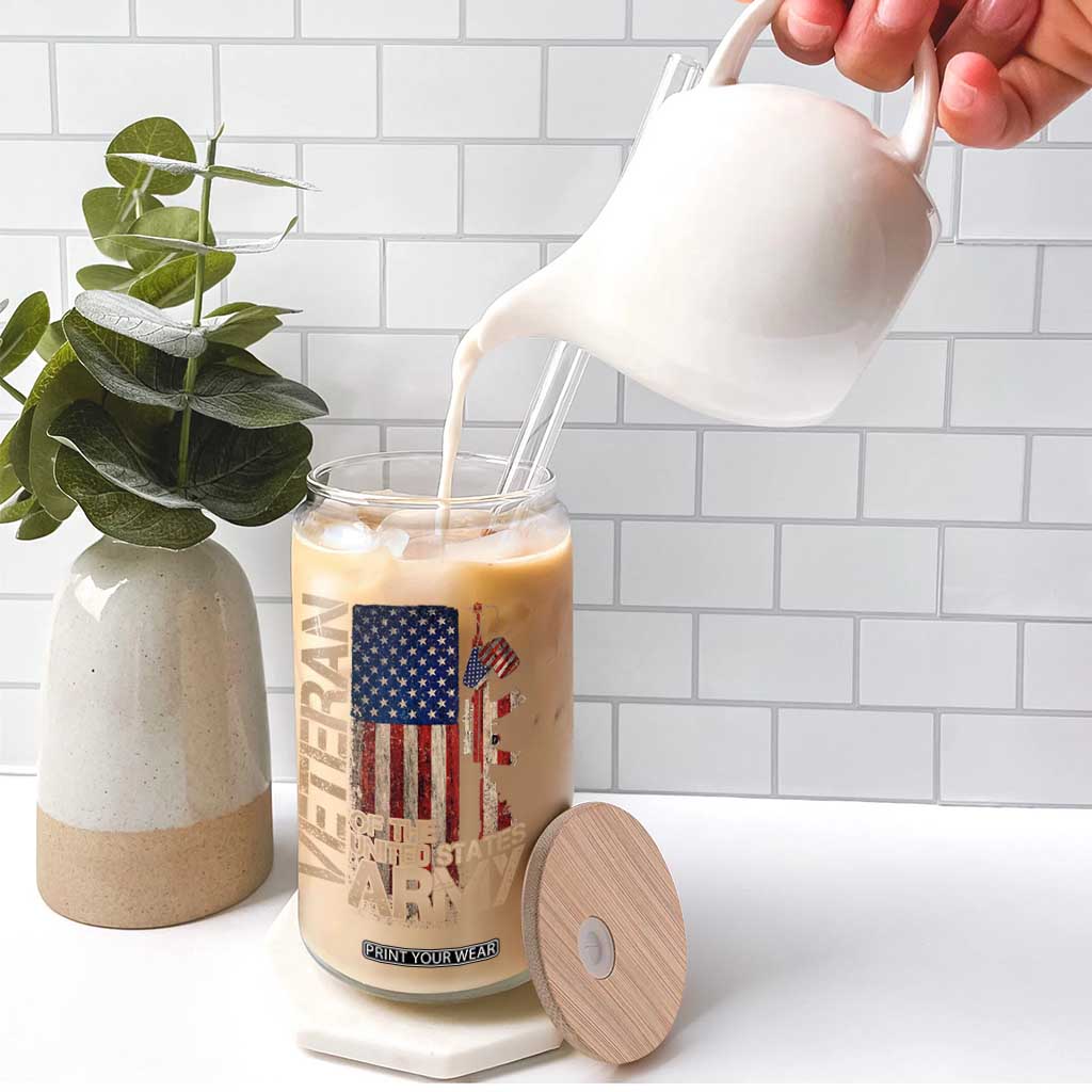 Veteran Of The United States Glass Can Army US Flag Veteran Patriotic TS10 Print Your Wear