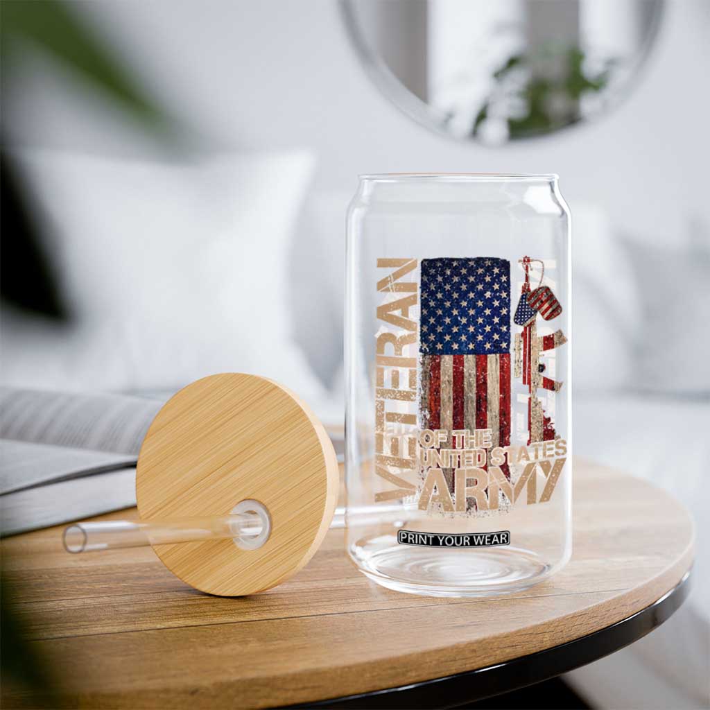 Veteran Of The United States Glass Can Army US Flag Veteran Patriotic TS10 Print Your Wear