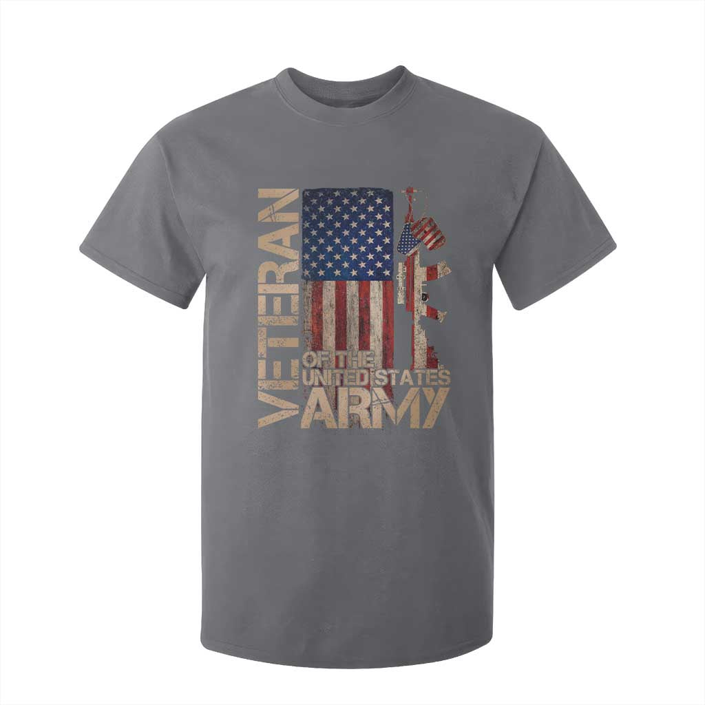 Veteran Of The United States T Shirt For Kid Army US Flag Veteran Patriotic TS10 Charcoal Print Your Wear