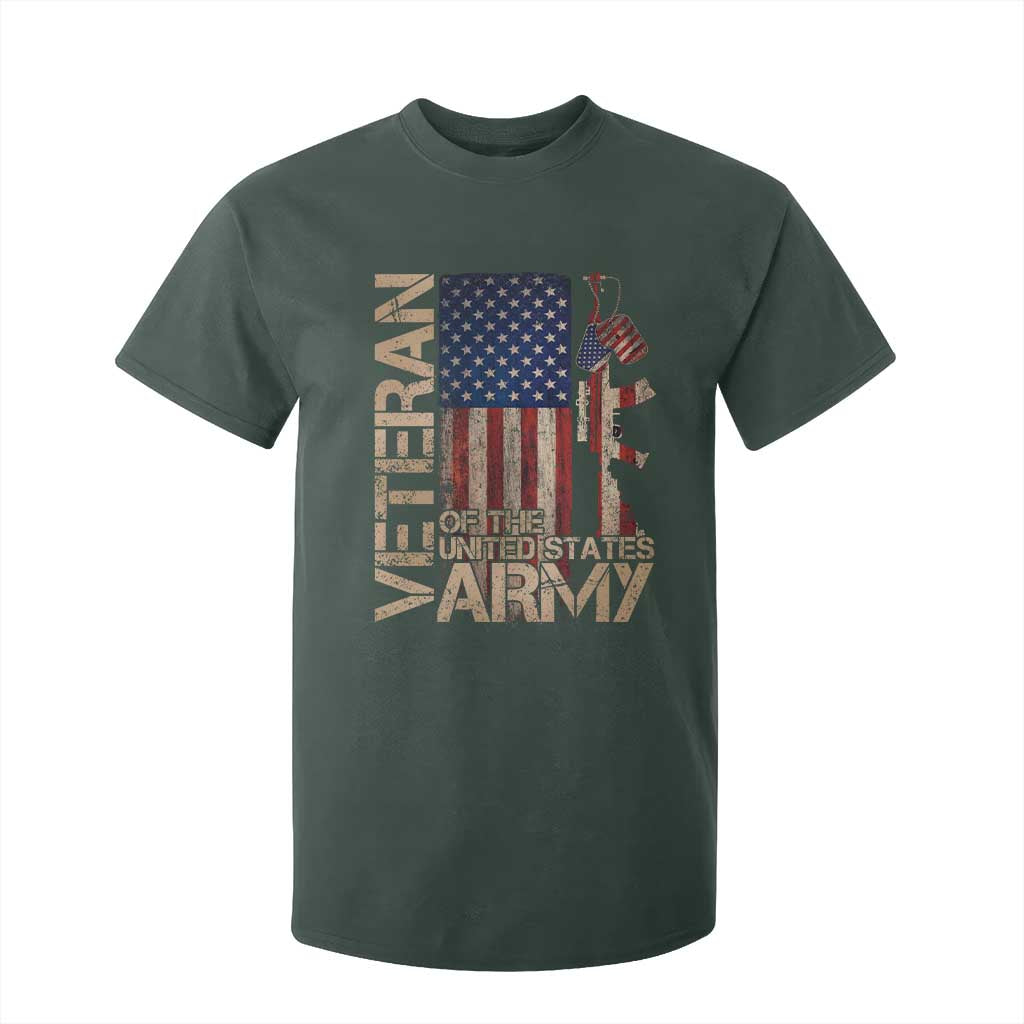 Veteran Of The United States T Shirt For Kid Army US Flag Veteran Patriotic TS10 Dark Forest Green Print Your Wear