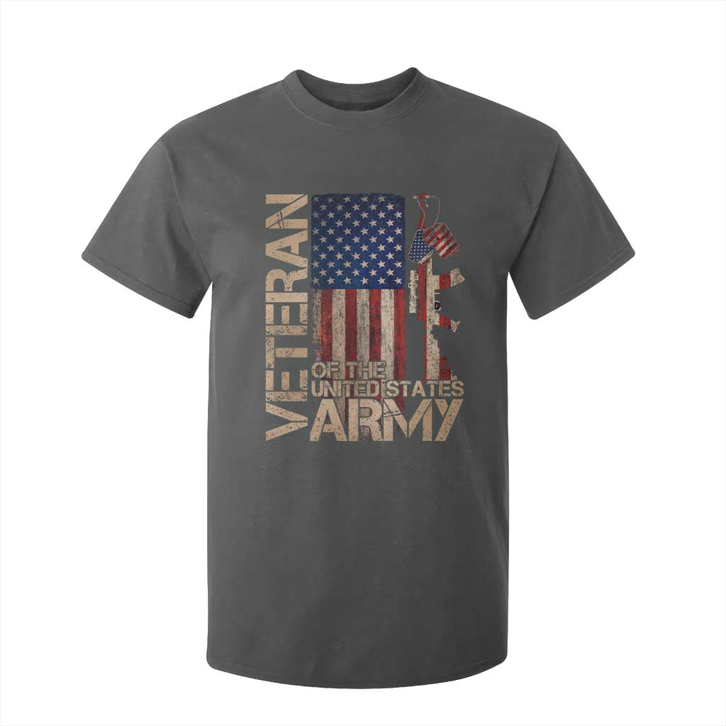 Veteran Of The United States T Shirt For Kid Army US Flag Veteran Patriotic TS10 Dark Heather Print Your Wear