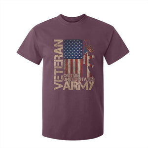 Veteran Of The United States T Shirt For Kid Army US Flag Veteran Patriotic TS10 Maroon Print Your Wear