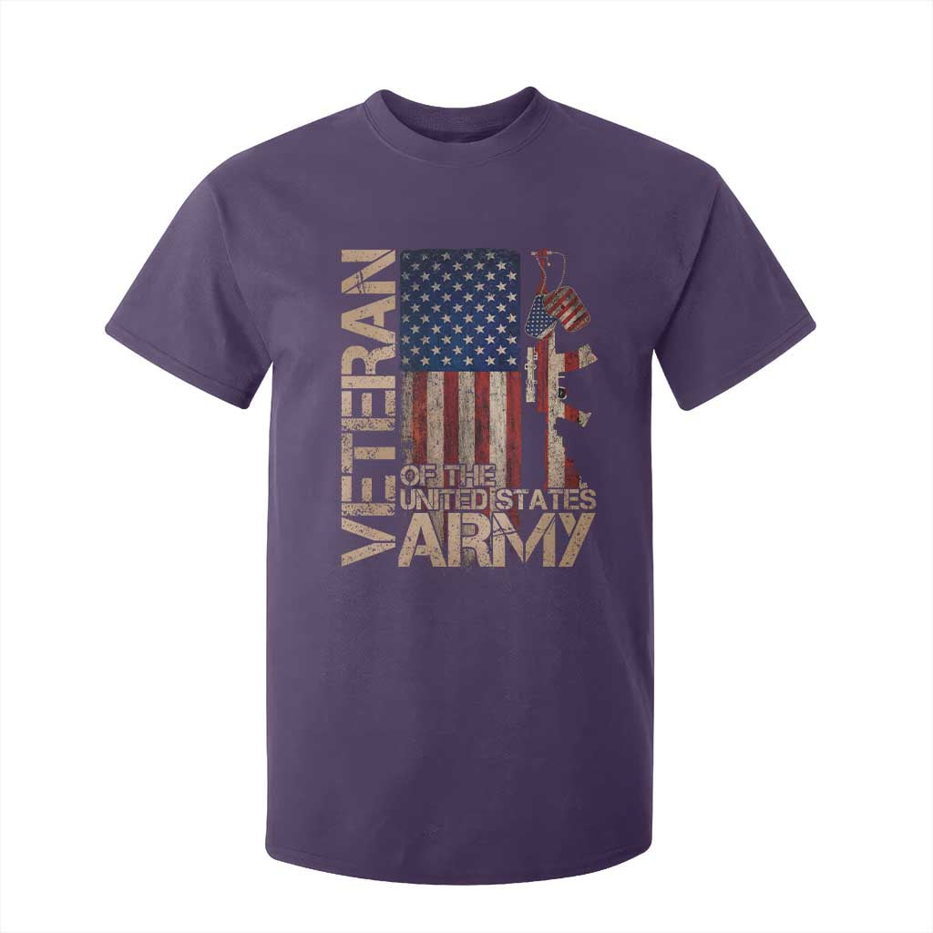 Veteran Of The United States T Shirt For Kid Army US Flag Veteran Patriotic TS10 Purple Print Your Wear