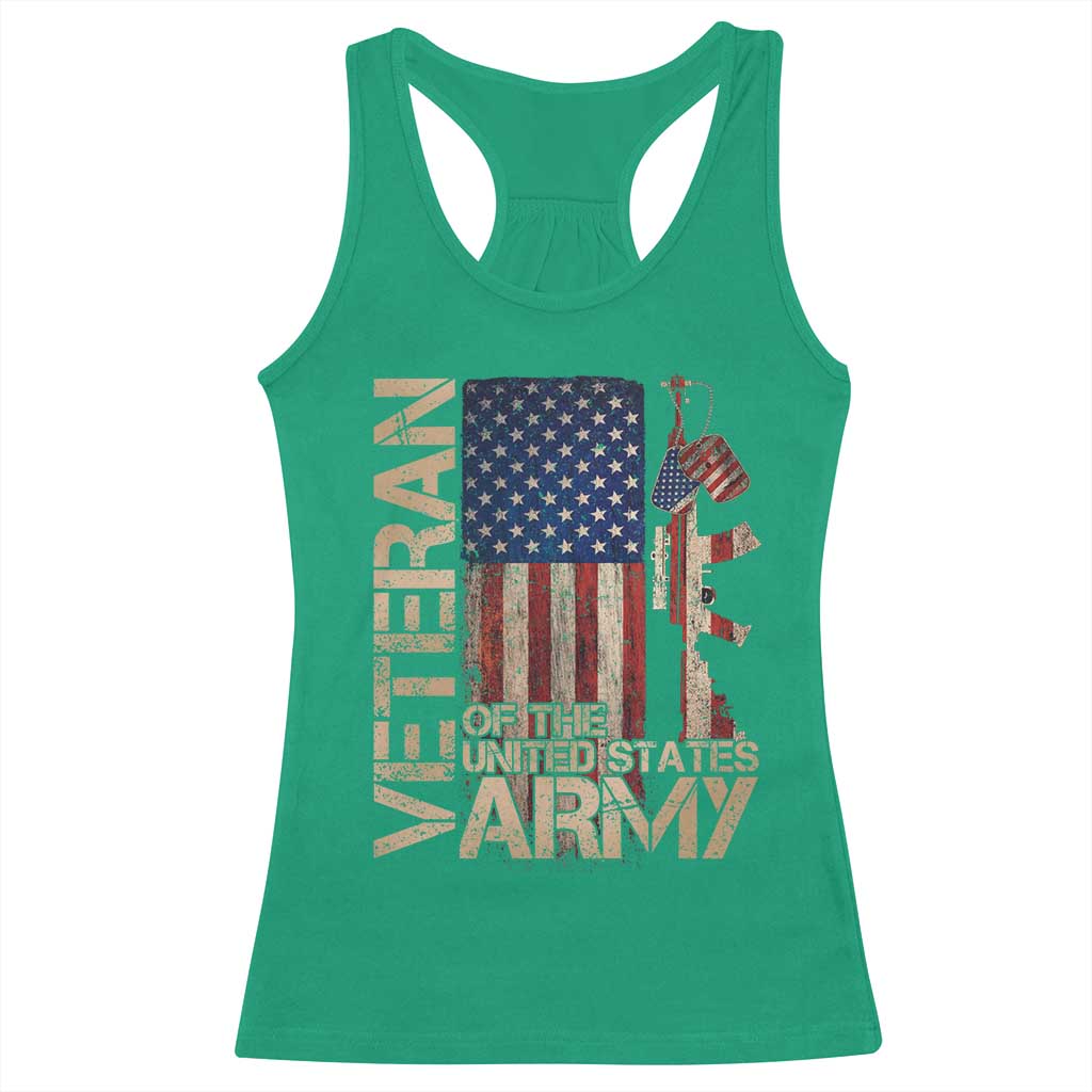 Veteran Of The United States Racerback Tank Top Army US Flag Veteran Patriotic TS10 Irish Green Print Your Wear
