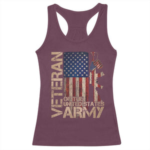 Veteran Of The United States Racerback Tank Top Army US Flag Veteran Patriotic TS10 Maroon Print Your Wear