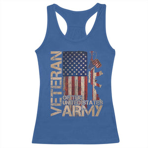 Veteran Of The United States Racerback Tank Top Army US Flag Veteran Patriotic TS10 Royal Blue Print Your Wear