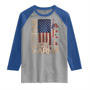 Veteran Of The United States Raglan Shirt Army US Flag Veteran Patriotic TS10 Sport Gray Royal Print Your Wear