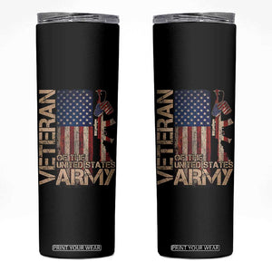 Veteran Of The United States Skinny Tumbler Army US Flag Veteran Patriotic TS10 Black Print Your Wear