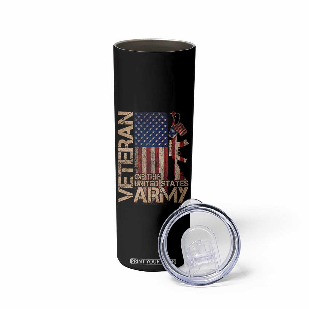 Veteran Of The United States Skinny Tumbler Army US Flag Veteran Patriotic TS10 Print Your Wear