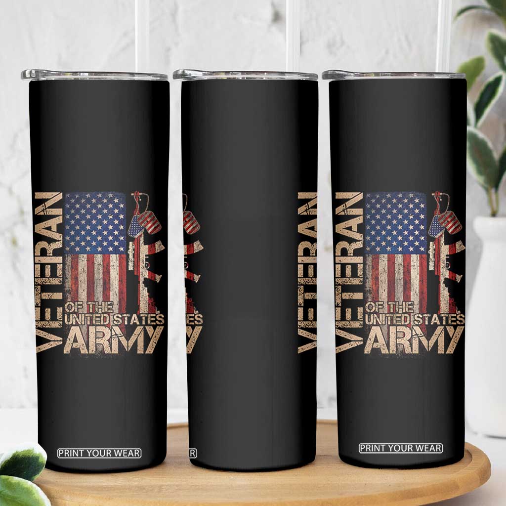 Veteran Of The United States Skinny Tumbler Army US Flag Veteran Patriotic TS10 Print Your Wear
