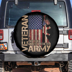 Veteran Of The United States Spare Tire Cover Army US Flag Veteran Patriotic TS10 No hole Black Print Your Wear