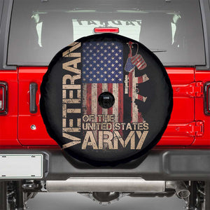 Veteran Of The United States Spare Tire Cover Army US Flag Veteran Patriotic TS10 Black Print Your Wear
