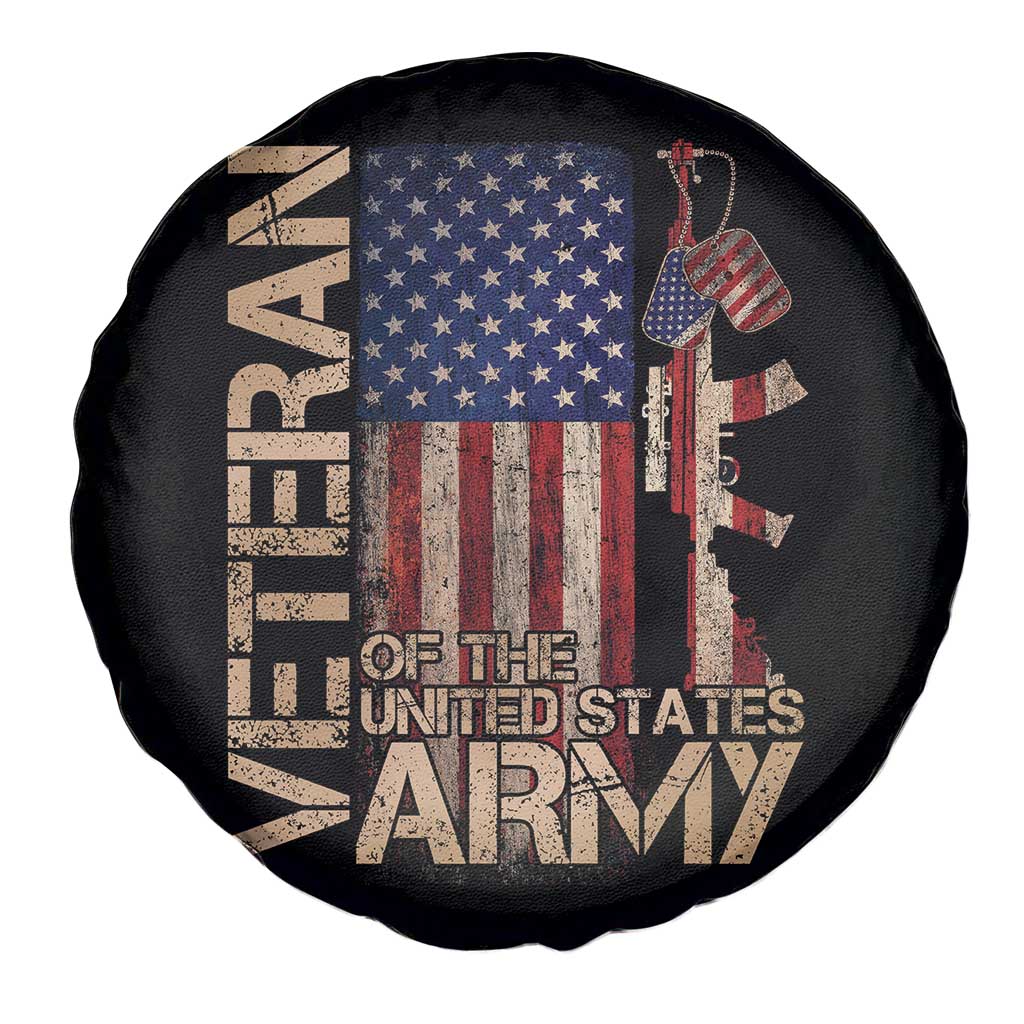 Veteran Of The United States Spare Tire Cover Army US Flag Veteran Patriotic TS10 Print Your Wear