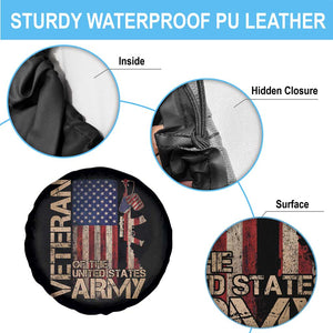Veteran Of The United States Spare Tire Cover Army US Flag Veteran Patriotic TS10 Print Your Wear