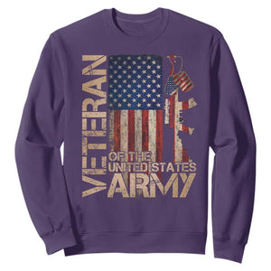Veteran Of The United States Sweatshirt Army US Flag Veteran Patriotic TS10 Purple Print Your Wear