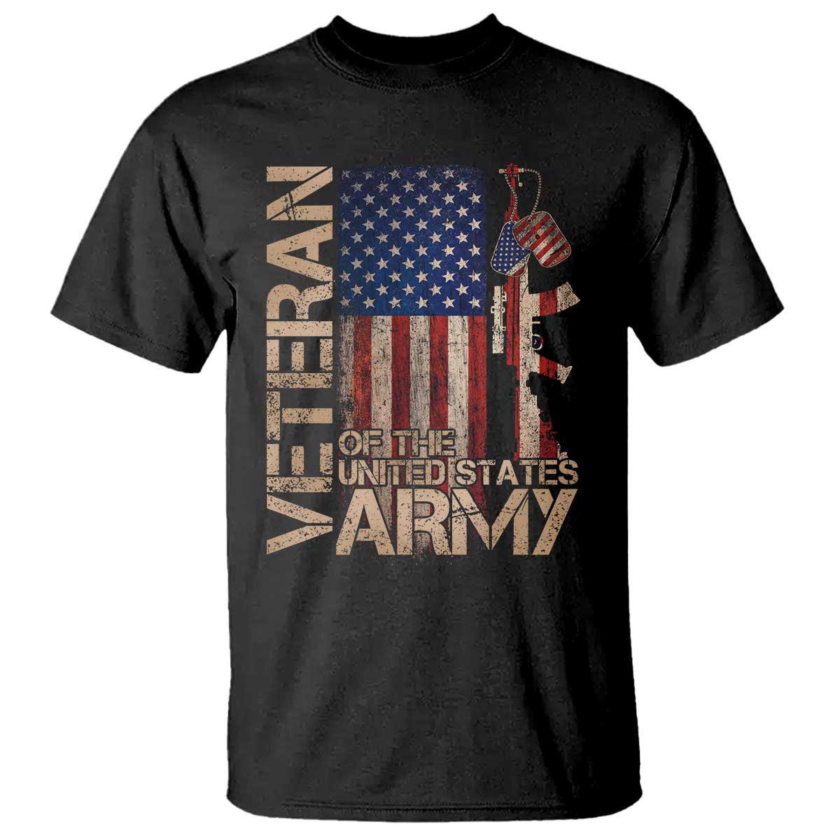 Veteran Of The United States T Shirt Army US Flag Veteran Patriotic TS10 Black Print Your Wear