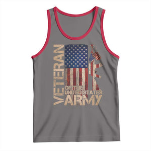Veteran Of The United States Tank Top Army US Flag Veteran Patriotic TS10 Deep Heather Red Print Your Wear