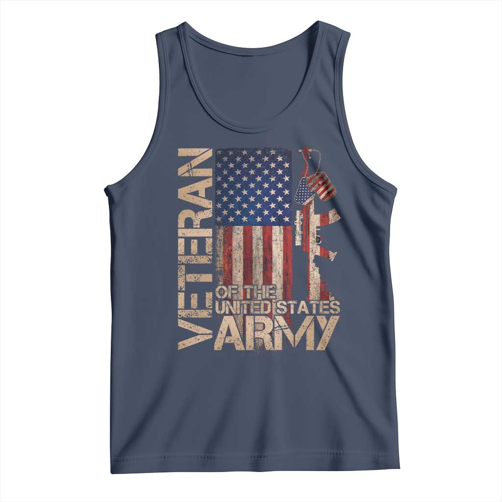 Veteran Of The United States Tank Top Army US Flag Veteran Patriotic TS10 Navy Print Your Wear
