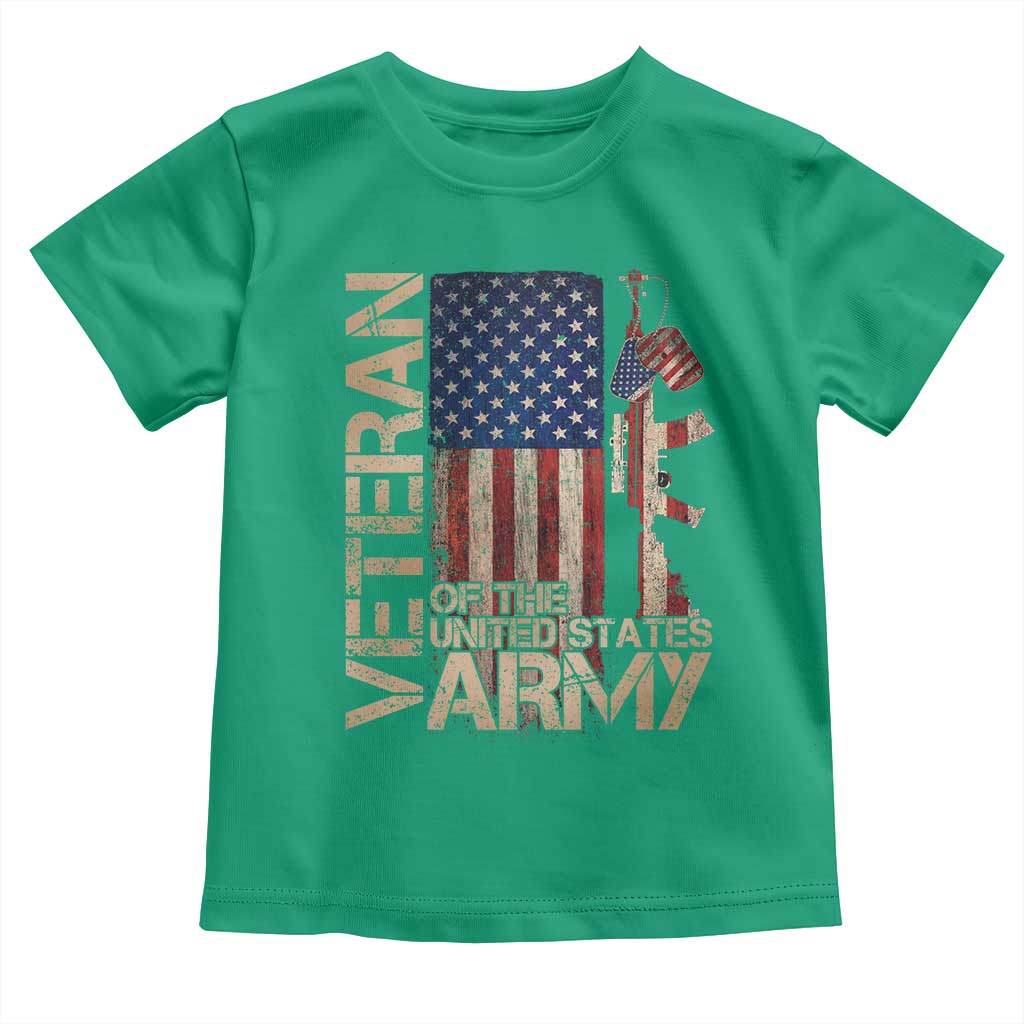 Veteran Of The United States Toddler T Shirt Army US Flag Veteran Patriotic TS10 Irish Green Print Your Wear