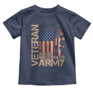Veteran Of The United States Toddler T Shirt Army US Flag Veteran Patriotic TS10 Navy Print Your Wear