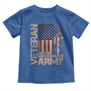 Veteran Of The United States Toddler T Shirt Army US Flag Veteran Patriotic TS10 Royal Blue Print Your Wear