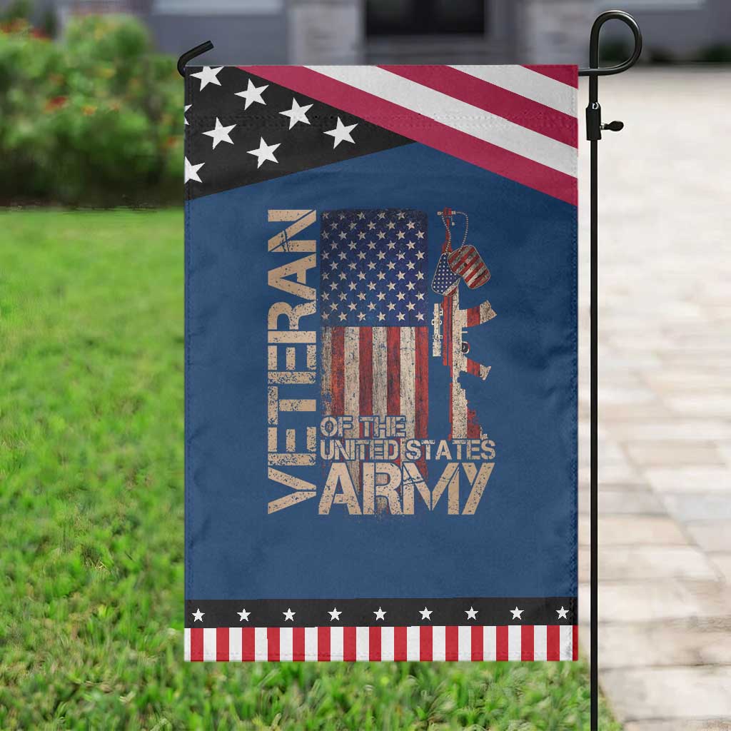 Veteran Of The United States Garden Flag Army US Flag Veteran Patriotic TS10 Classic Blue Black Print Your Wear