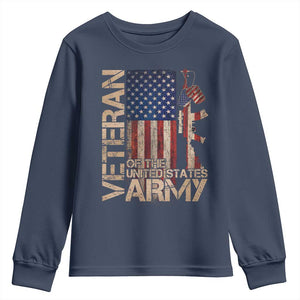 Veteran Of The United States Youth Sweatshirt Army US Flag Veteran Patriotic TS10 Navy Print Your Wear