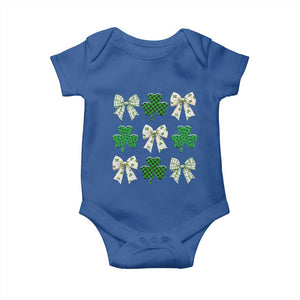 St Patricks Day Lucky Coquette Baby Onesie Leopard Shamrocks Bow Irish Gift TS10 Royal Blue Print Your Wear