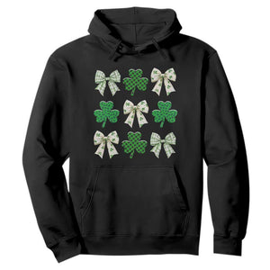 St Patricks Day Lucky Coquette Hoodie Leopard Shamrocks Bow Irish Gift TS10 Black Print Your Wear