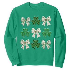 St Patricks Day Lucky Coquette Sweatshirt Leopard Shamrocks Bow Irish Gift TS10 Irish Green Print Your Wear