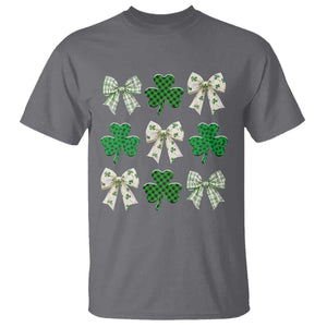 St Patricks Day Lucky Coquette T Shirt Leopard Shamrocks Bow Irish Gift TS10 Charcoal Print Your Wear