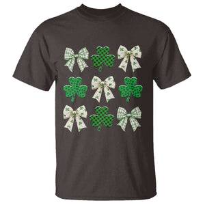 St Patricks Day Lucky Coquette T Shirt Leopard Shamrocks Bow Irish Gift TS10 Dark Chocolate Print Your Wear