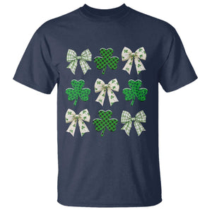 St Patricks Day Lucky Coquette T Shirt Leopard Shamrocks Bow Irish Gift TS10 Navy Print Your Wear