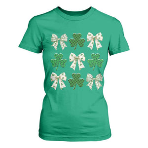 St Patricks Day Lucky Coquette T Shirt For Women Leopard Shamrocks Bow Irish Gift TS10 Irish Green Print Your Wear