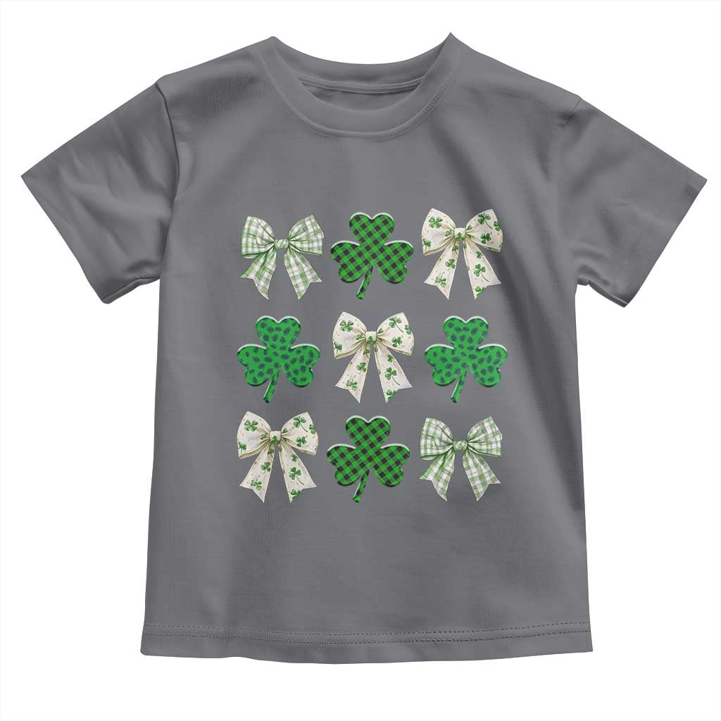 St Patricks Day Lucky Coquette Toddler T Shirt Leopard Shamrocks Bow Irish Gift TS10 Charcoal Print Your Wear