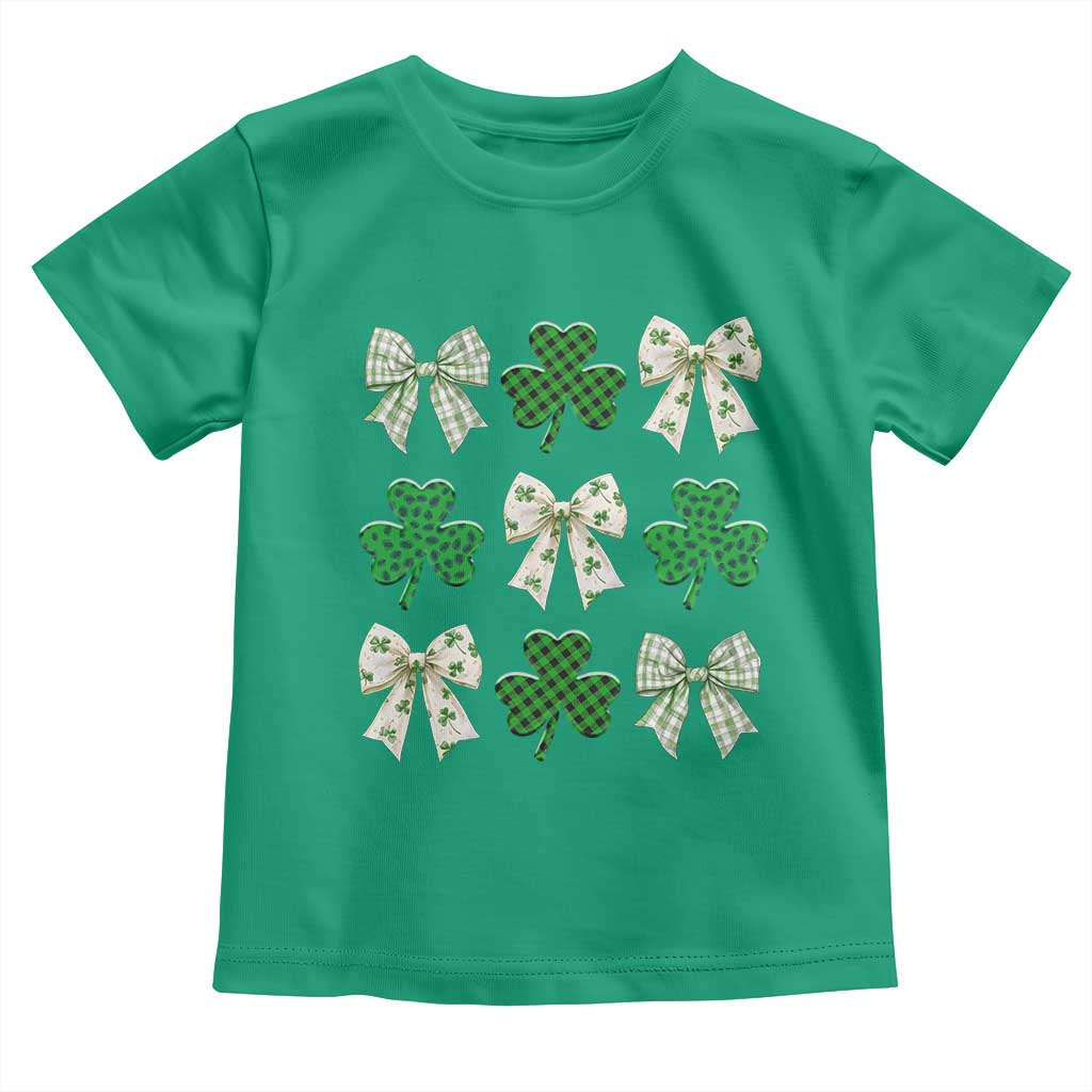 St Patricks Day Lucky Coquette Toddler T Shirt Leopard Shamrocks Bow Irish Gift TS10 Irish Green Print Your Wear
