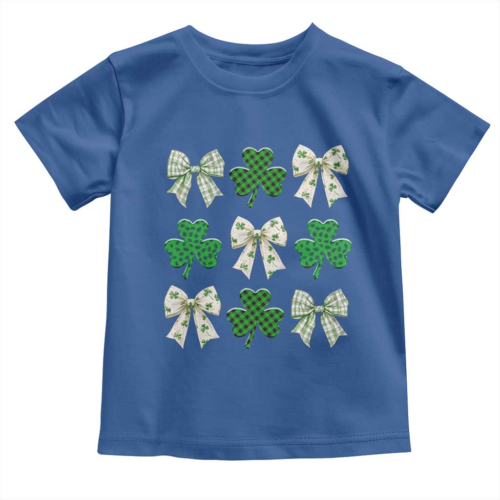 St Patricks Day Lucky Coquette Toddler T Shirt Leopard Shamrocks Bow Irish Gift TS10 Royal Blue Print Your Wear