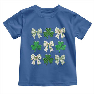 St Patricks Day Lucky Coquette Toddler T Shirt Leopard Shamrocks Bow Irish Gift TS10 Royal Blue Print Your Wear