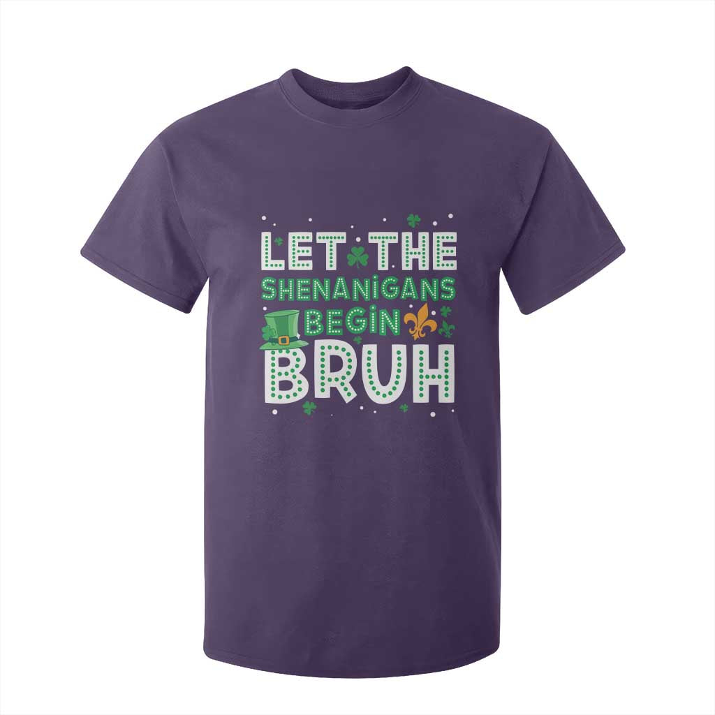 Let The Shenanigans Begin Bruh Funny St. Patricks Day T Shirt For Kid TS10 Purple Print Your Wear