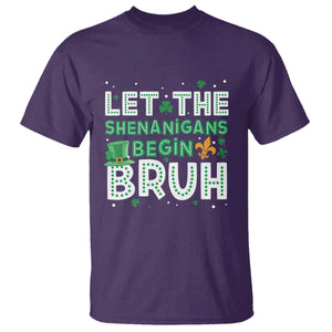 Let The Shenanigans Begin Bruh Funny St. Patricks Day T Shirt TS10 Purple Print Your Wear