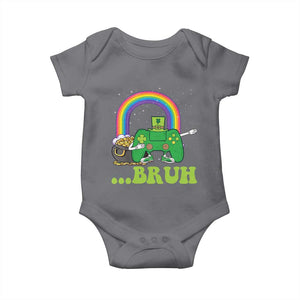 St Patricks Day Dabbing Video Game Controller Baby Onesie Irish Gamer Boys Dab Dance TS10 Charcoal Print Your Wear