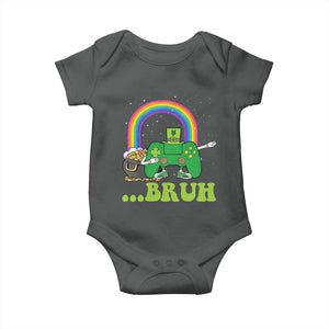 St Patricks Day Dabbing Video Game Controller Baby Onesie Irish Gamer Boys Dab Dance TS10 Dark Heather Print Your Wear