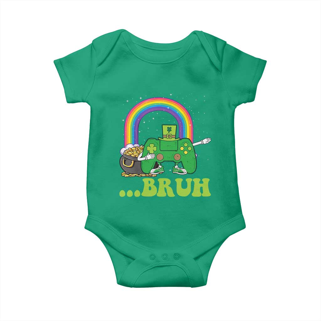 St Patricks Day Dabbing Video Game Controller Baby Onesie Irish Gamer Boys Dab Dance TS10 Irish Green Print Your Wear